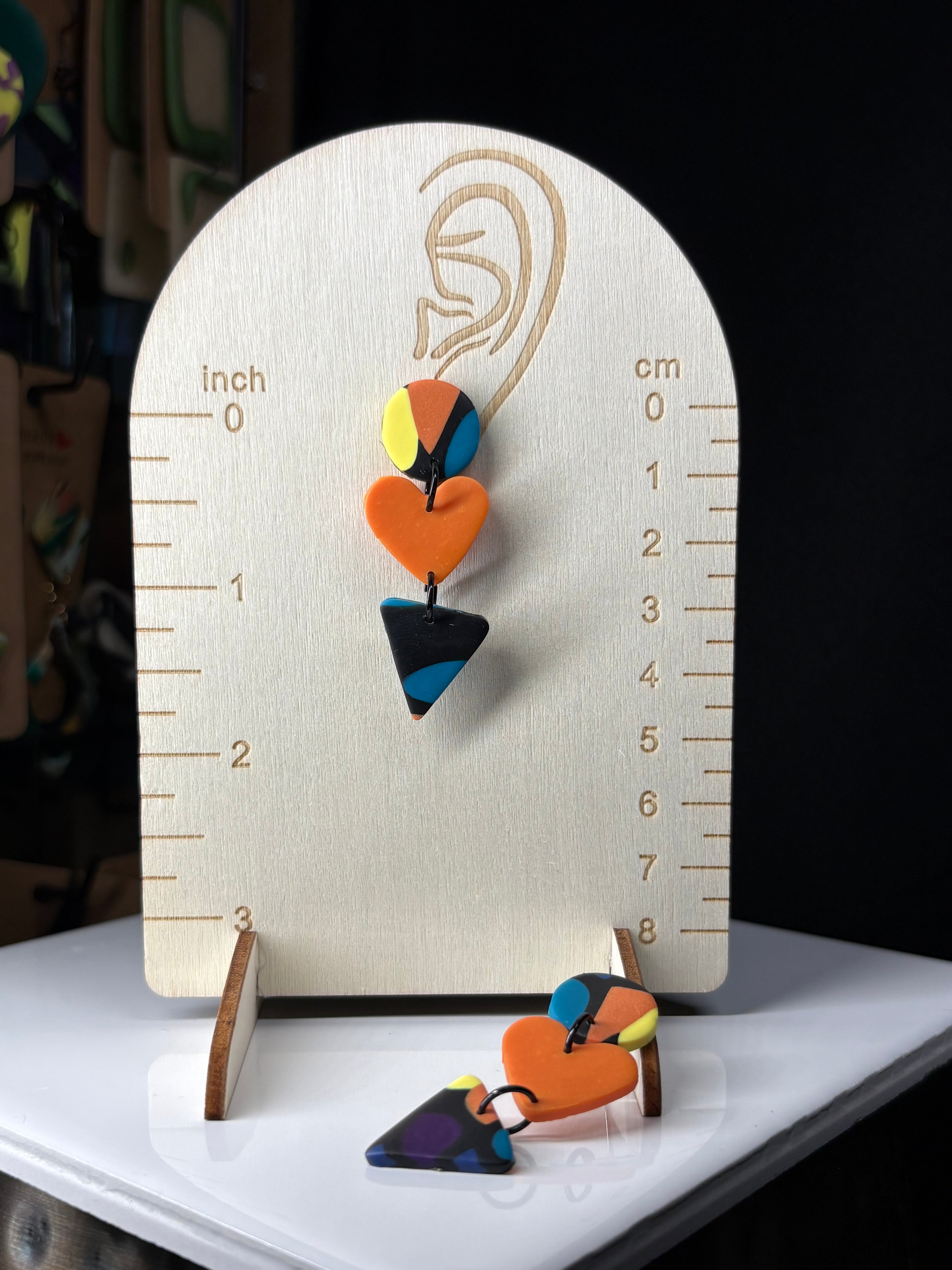 Circle Heart Triangle Dangle