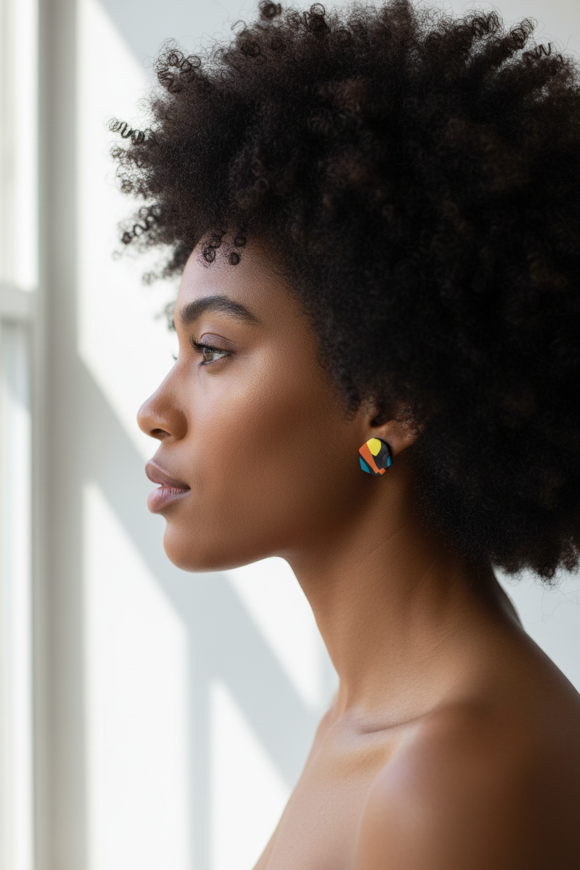 Abstract Mosaic Stud on Model