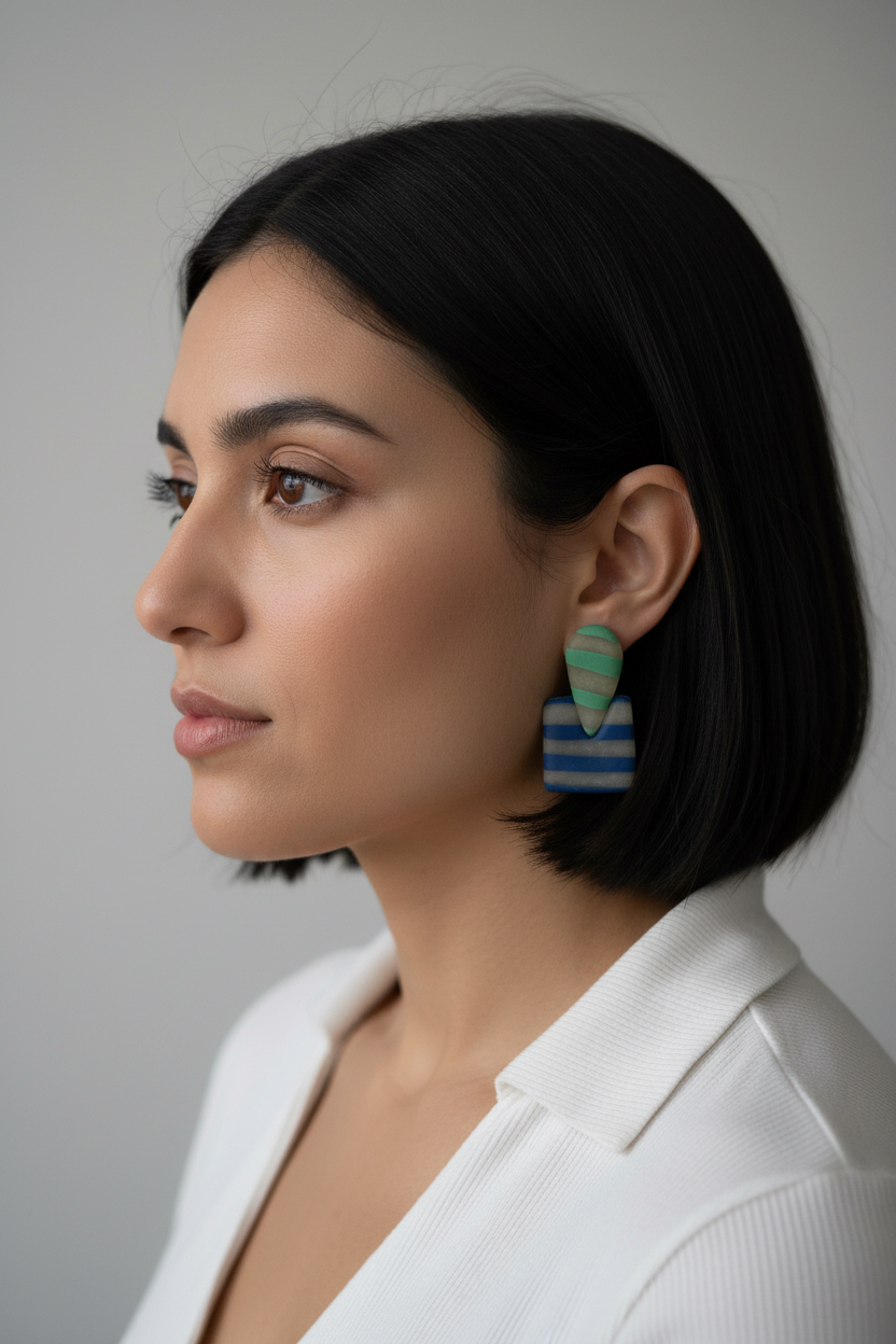 Blue Striped Dangle on Person 3