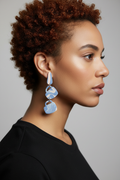 Blue triple-drop dangle on model