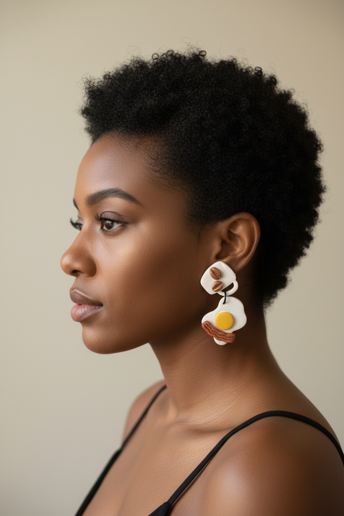 Breakfast Earring on Model