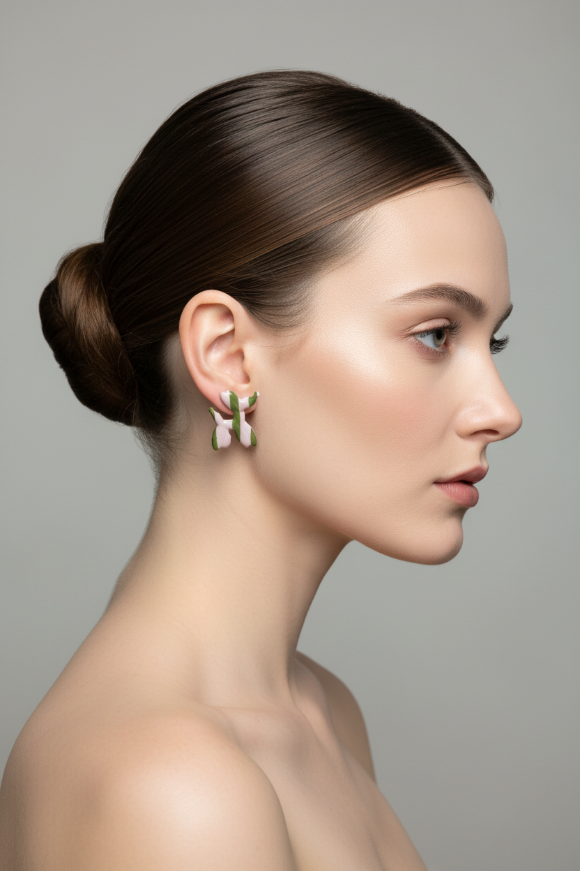 Butterfly Stud Earrings - Side Profile