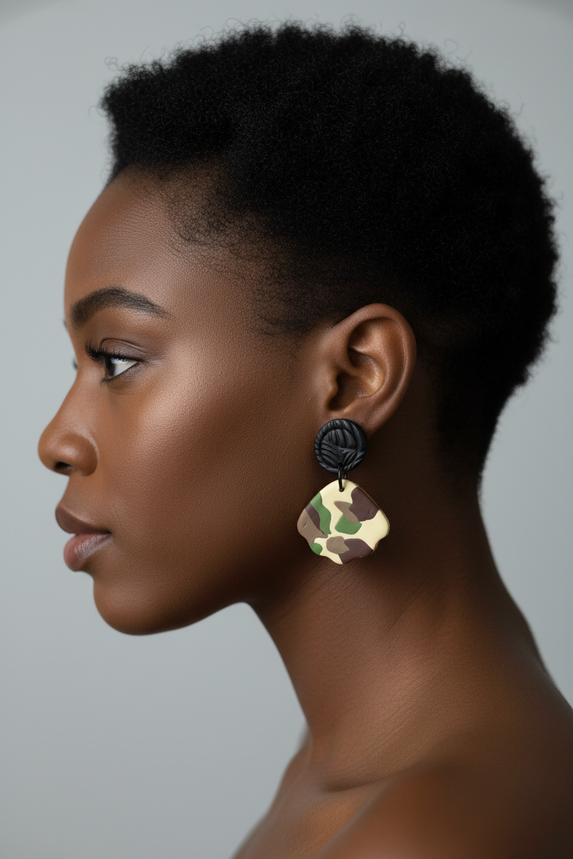 Camo Earrings Lifestyle