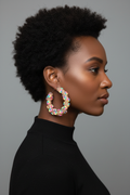 Candy hoop earring on model
