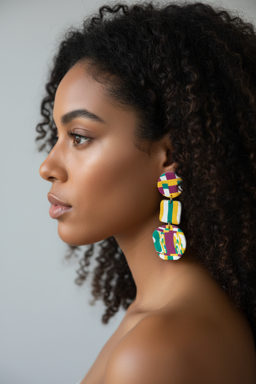 Checkered Earring Lifestyle