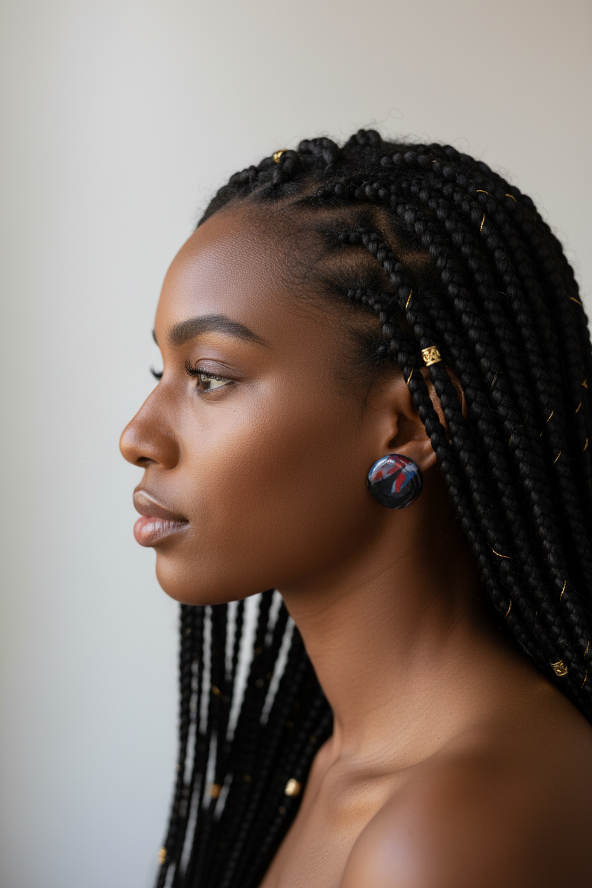 Dark Swirl Stud on Model