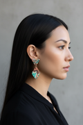 Diamond Dangle Earrings on Model