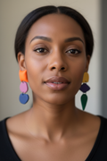 Geometric Stack Earrings Forward Facing Lifestyle