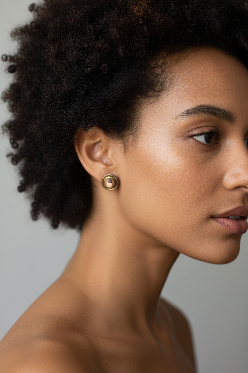 Gold Hoop Earring Side Profile