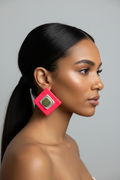 Hot Pink Diamond Earring