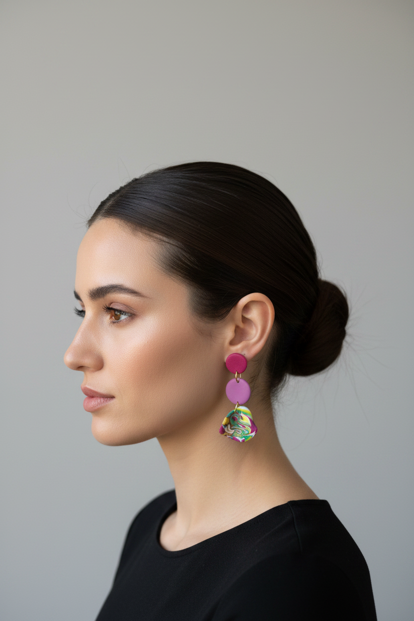 Marbled Fan Earring Lifestyle