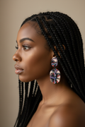 Multicolor oval dangle - sized