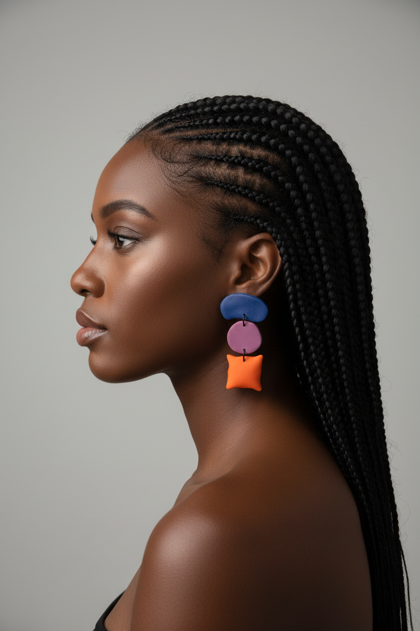 Multicolor Statement Earring - Side Profile Redo