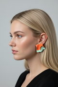 Orange Mint Abstract Earring