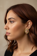 Oval Leopard Print Earring Side Profile