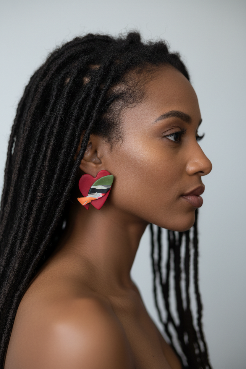 Red Heart Earring