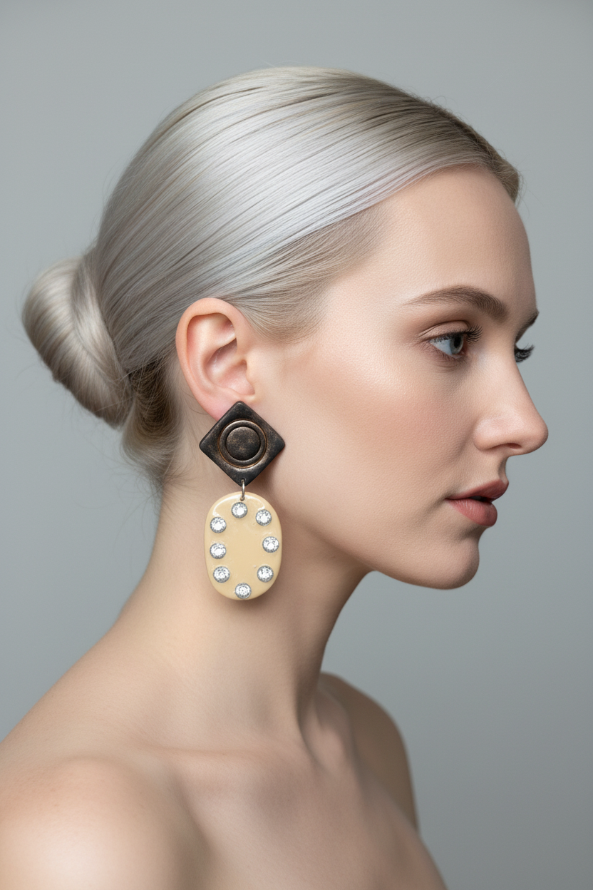 Rhinestone Earrings Lifestyle