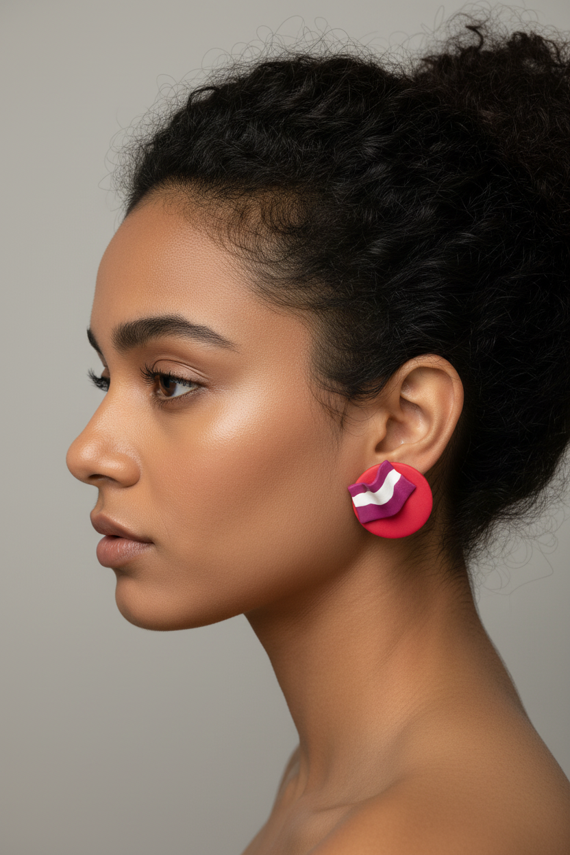 Side profile - South Asian woman with studs