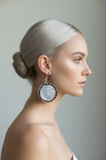 Silver bead dangle - sized